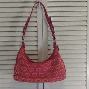 Pink and Yellow Heart Patterned Women's Bag